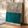 Teal Block and Ink Dots