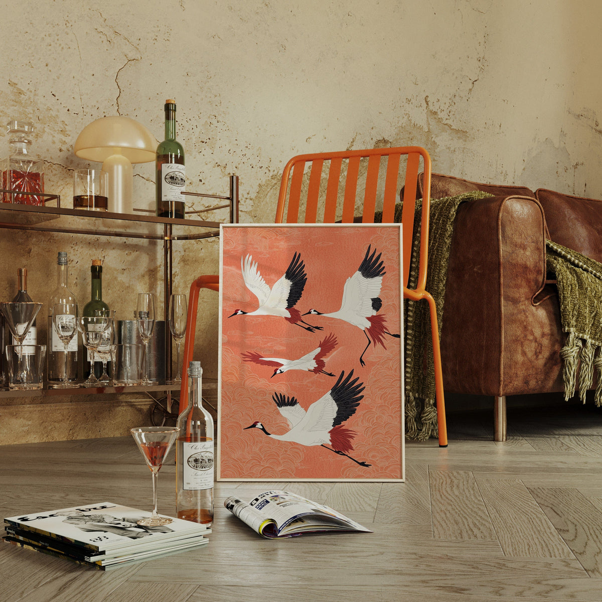 Japanese Crane Wall Art – Elegant Traditional-Inspired Print