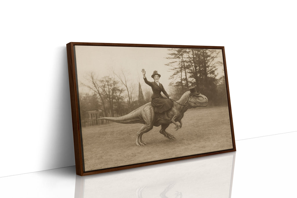 Victorian Lady Riding a Top-Hat T-Rex