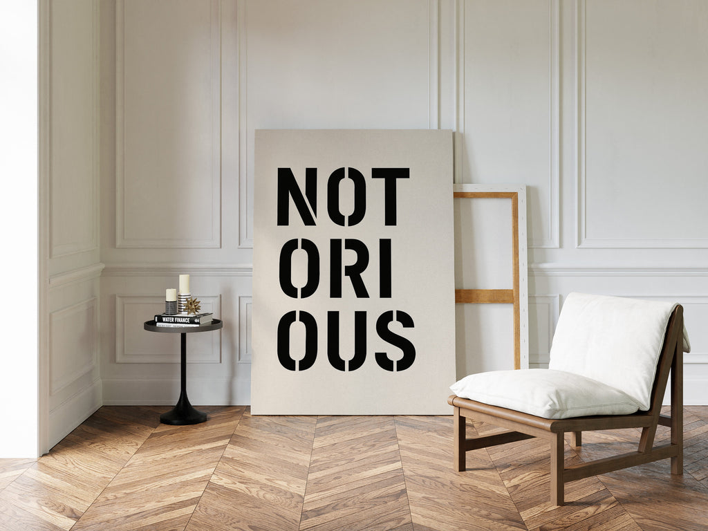 Notorious Bold Stencil Typography Print