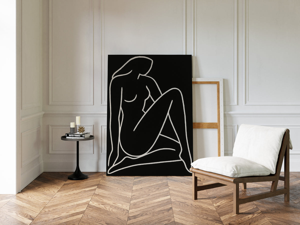 Reclining Muse in White Ink