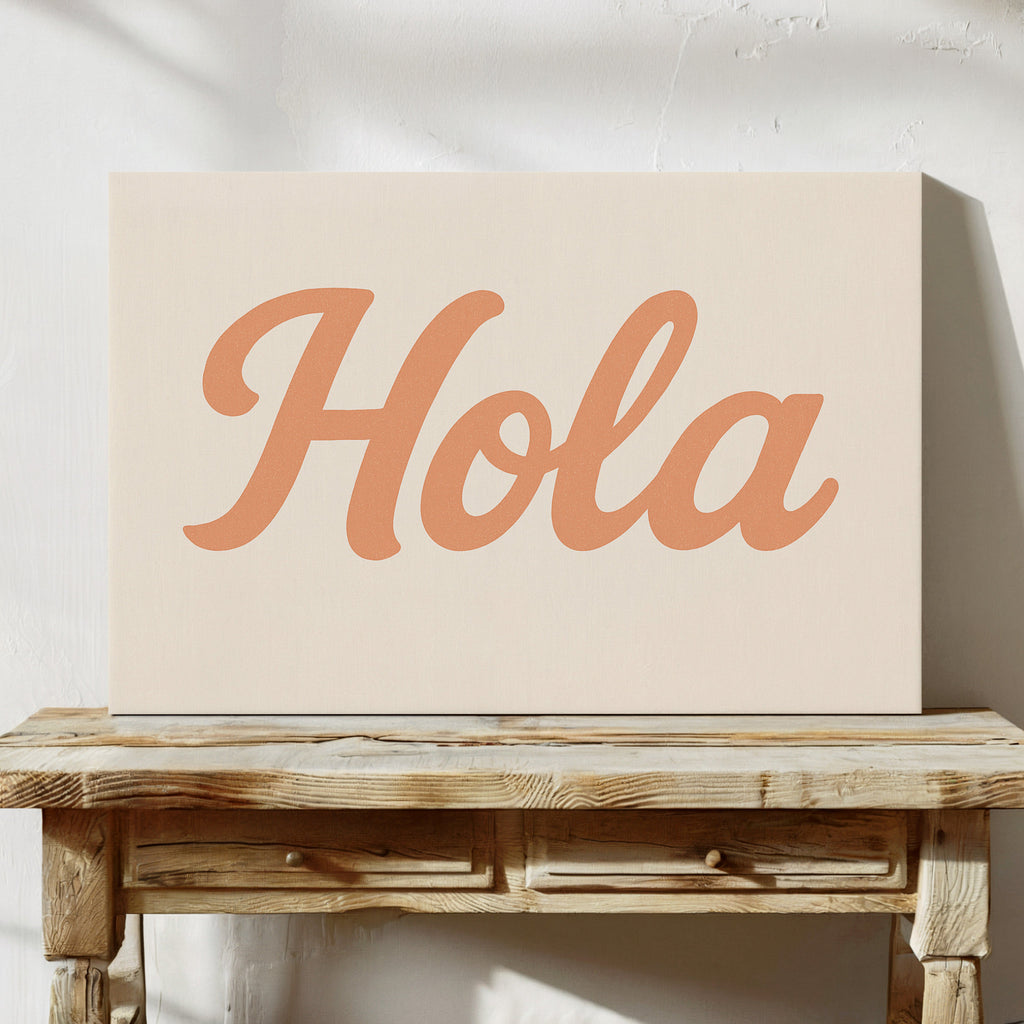 Hola Retro Script Wall Art