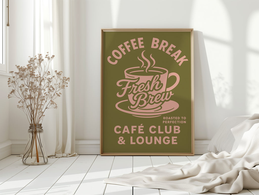 Fresh Brew Retro Coffee Poster