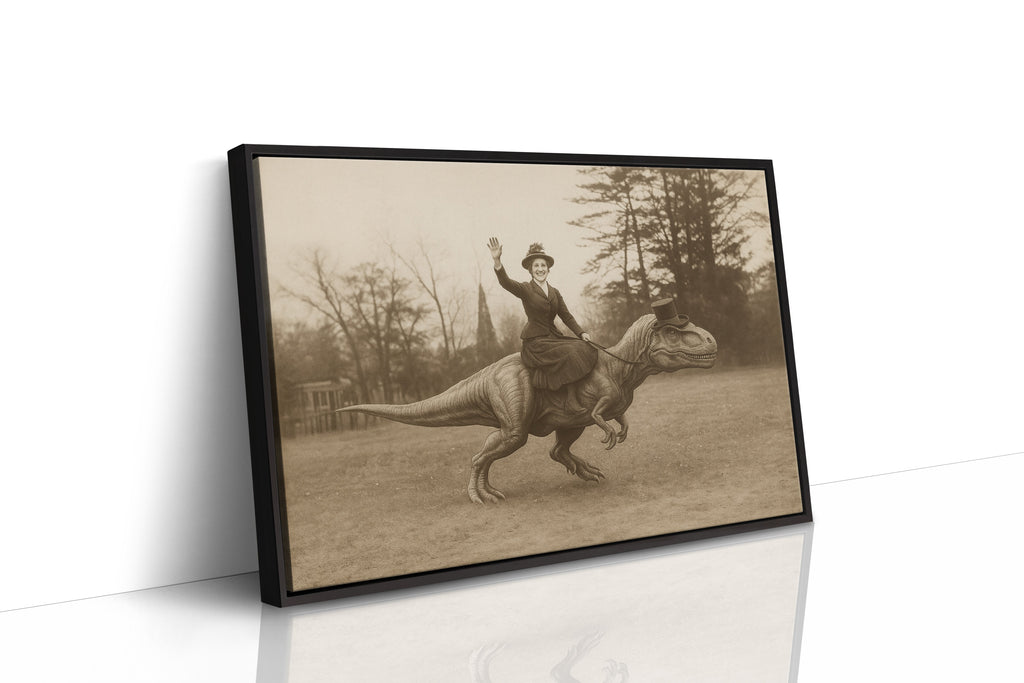 Victorian Lady Riding a Top-Hat T-Rex