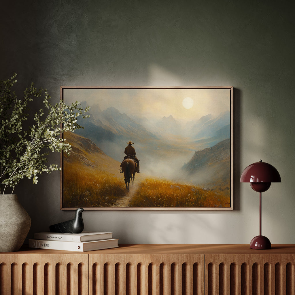 Cowboy at Sunrise in the High Country