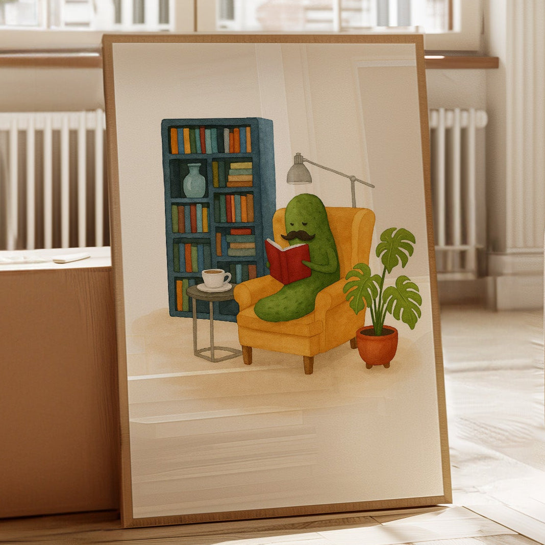 Gentleman Pickle Reading at Home