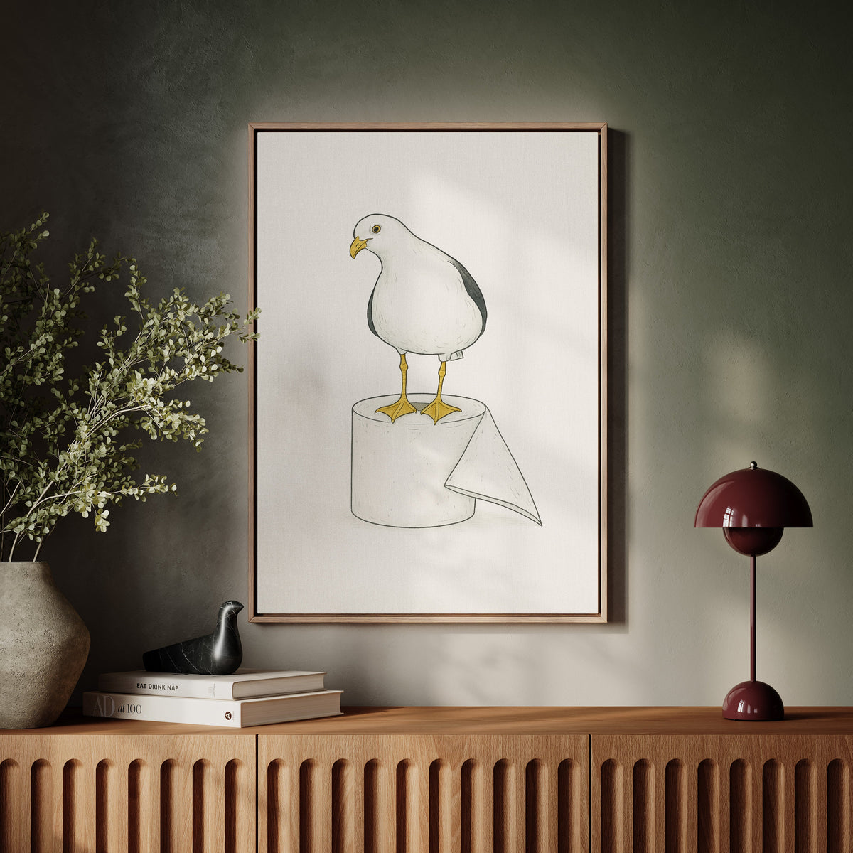 Seagull on a Toilet Roll