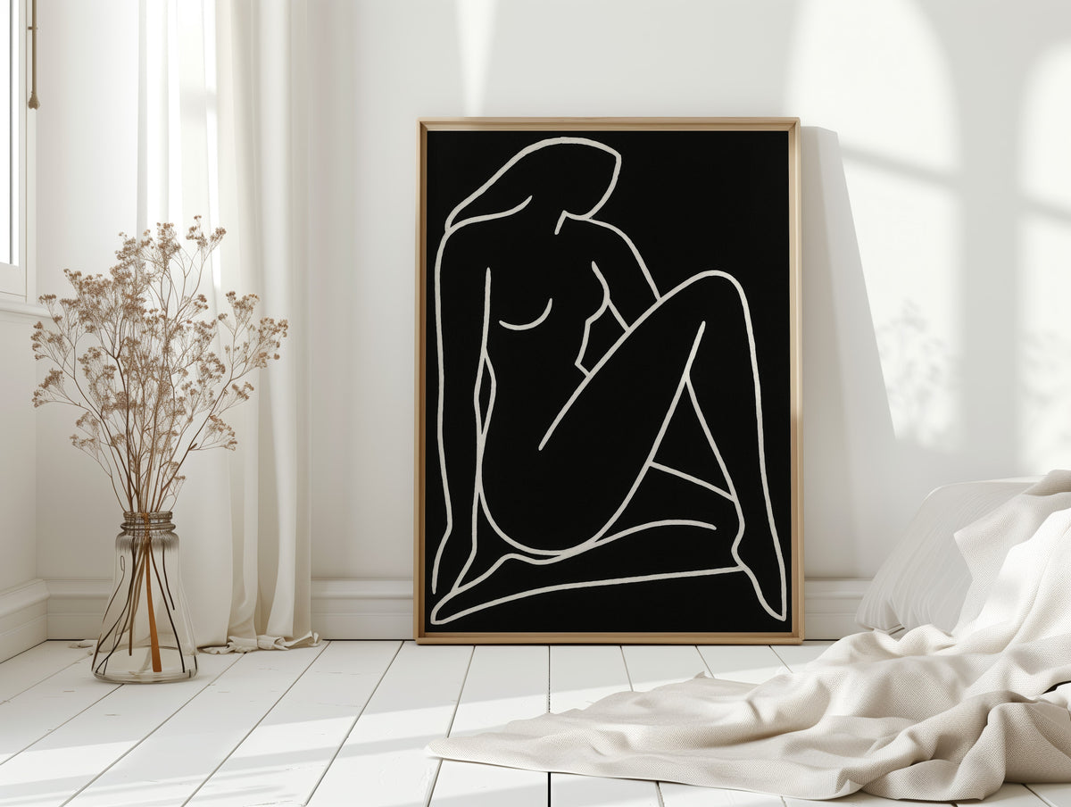 Reclining Muse in White Ink