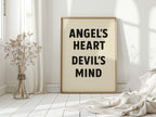Angel’s Heart Devil’s Mind Typography Print