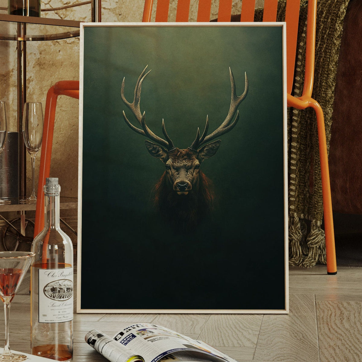 Crowned Stag in Forest Shadows