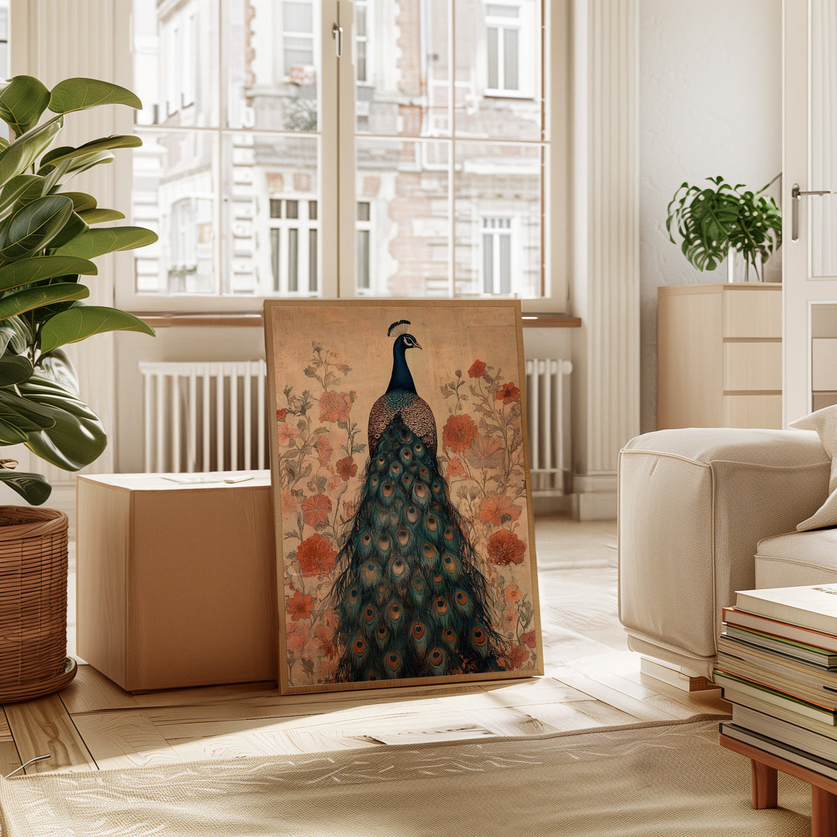 Antique Elegance with Scarlet Bloom