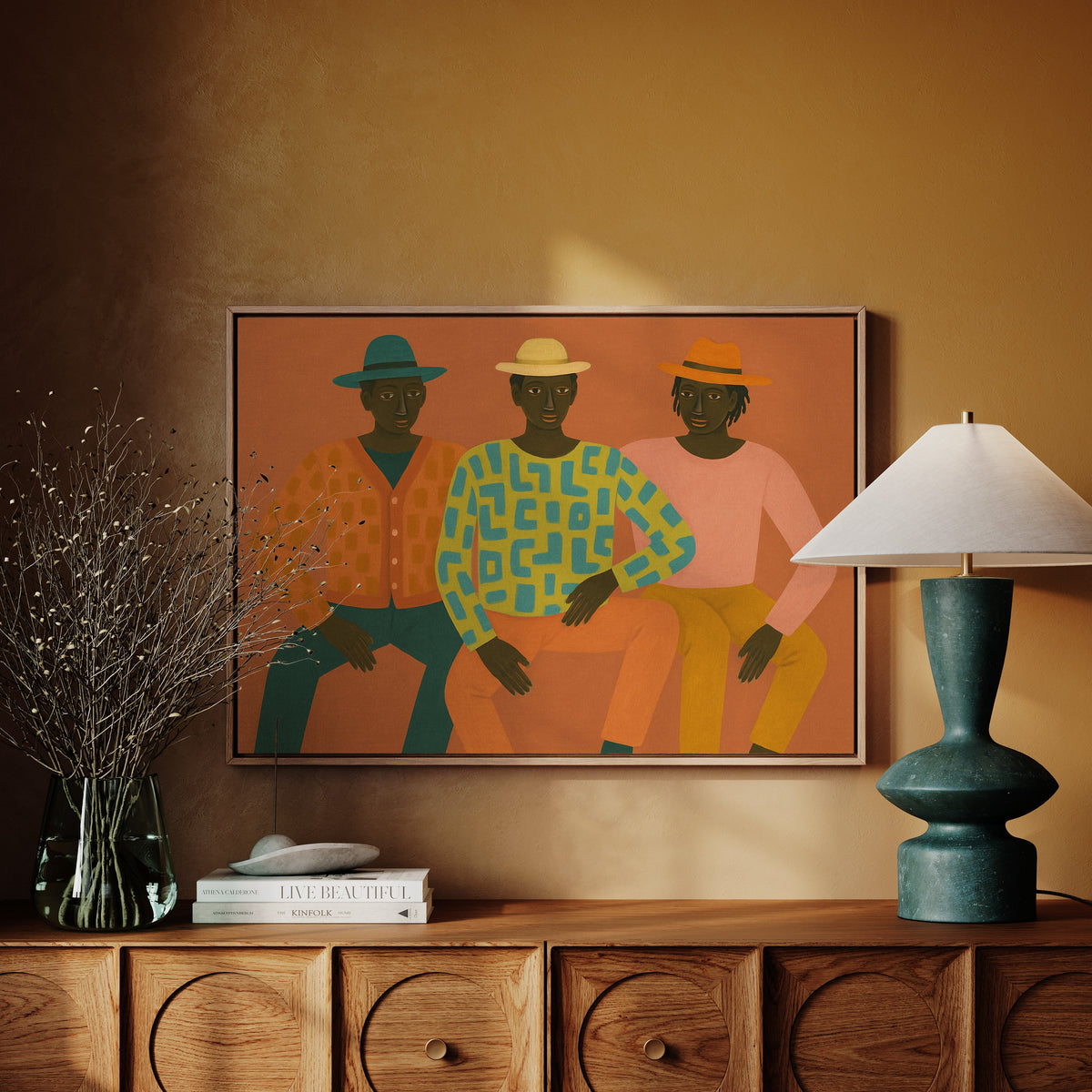 Three Friends in Patterned Harmony