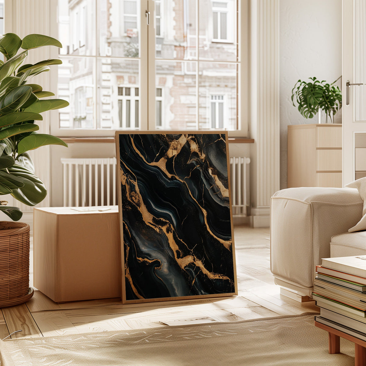 Black Marble Blaze with Liquid Gold