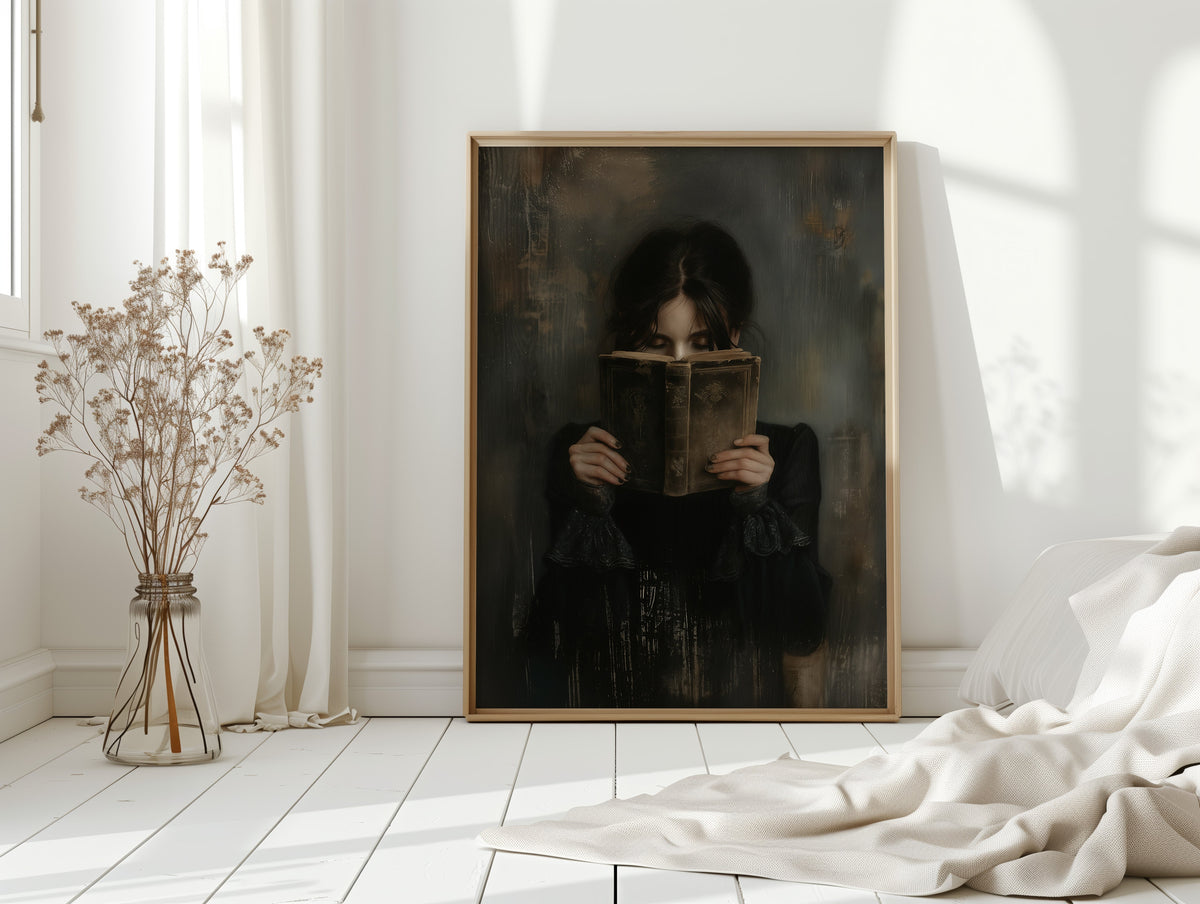 The Reader in Velvet Shadows