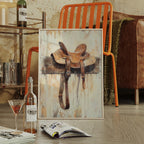 Weathered Rest: Western Saddle Still Life