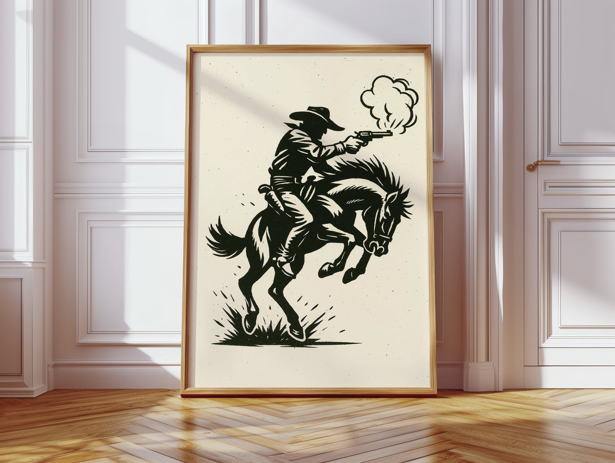 Cowboy Gunfire in the Dust