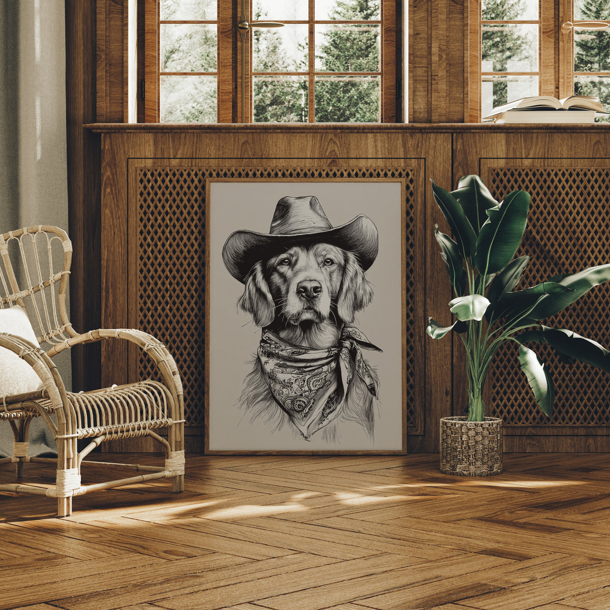 A Canine Cowboy's Stalwart Gaze