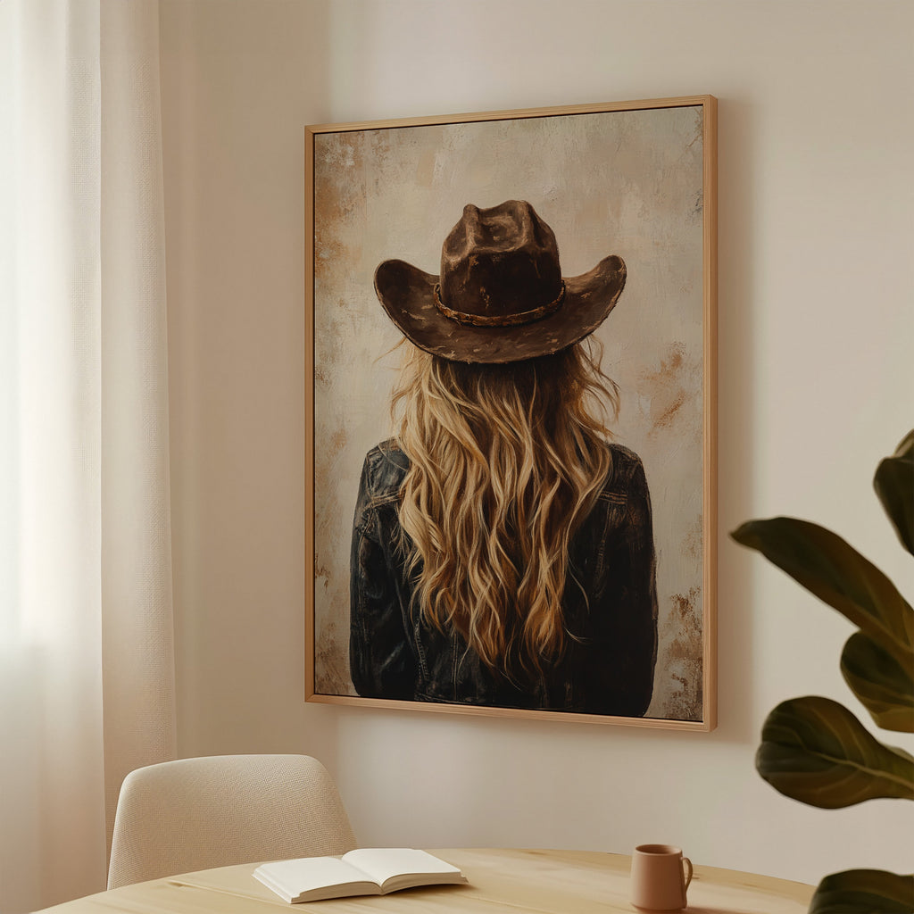 Wild West Blonde in Denim and Hat