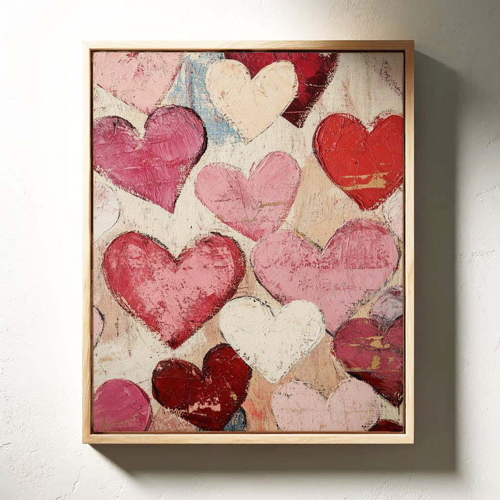 Textured Love – Romantic Heart Wall Art, Abstract Valentine’s Day Decor