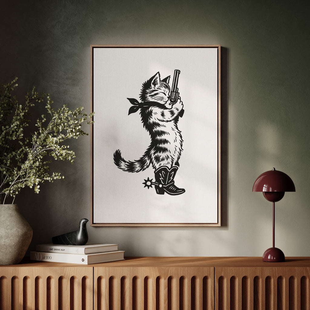 Purrpare for Trouble – Cowboy Cat Sheriff Print