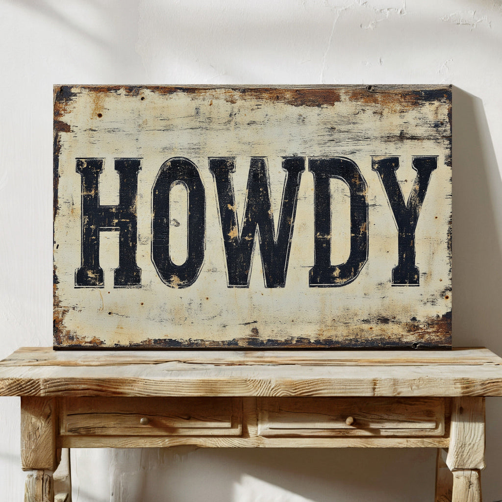Rustic “Howdy” Western Wall Art