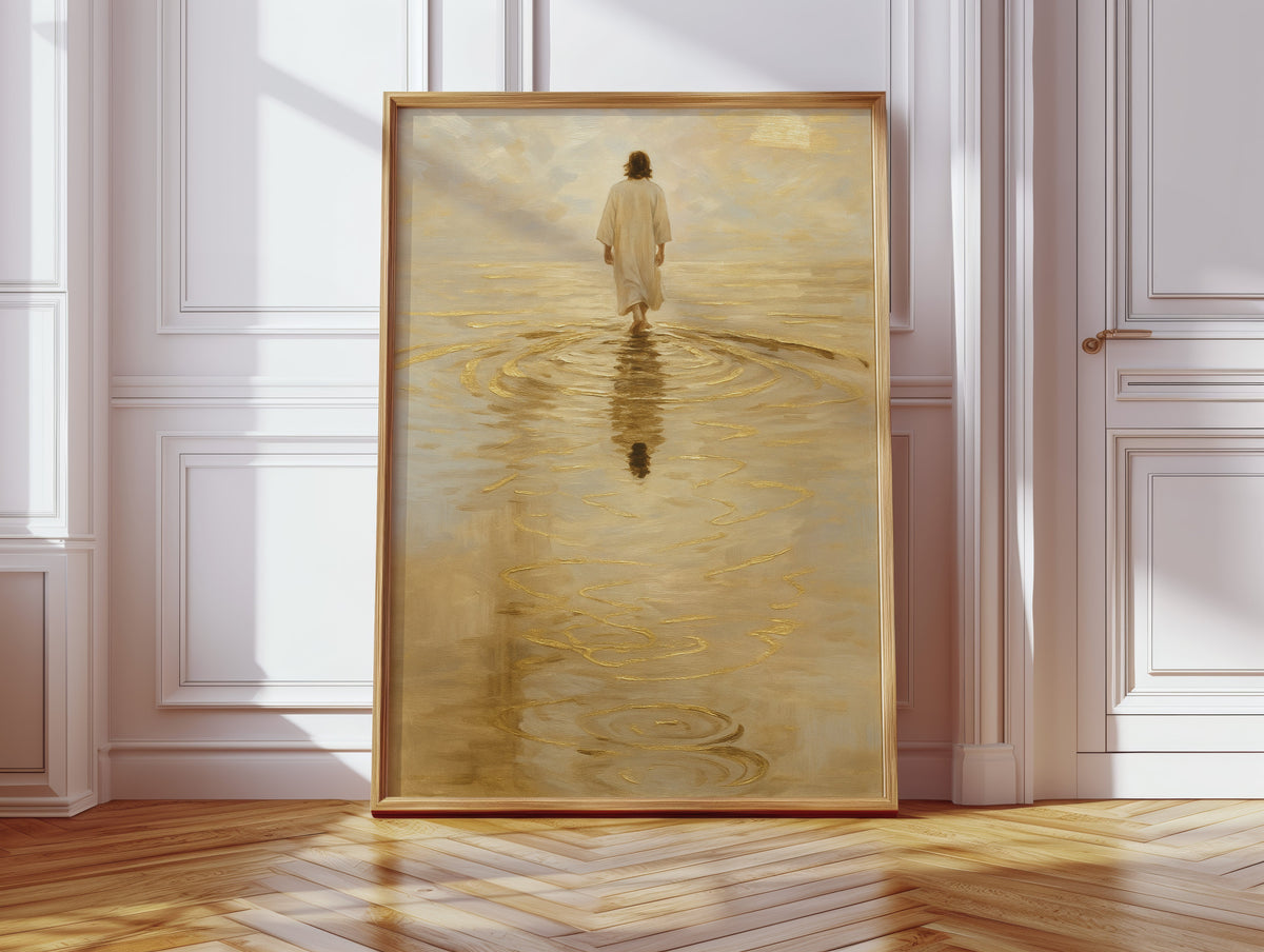 Golden Light Jesus Walking on Water