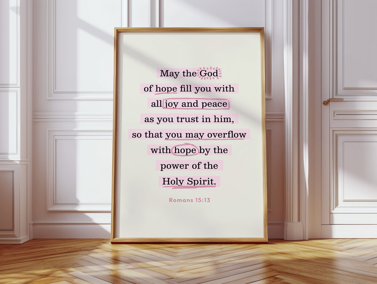 Romans 15 Hope and Peace Scripture Print