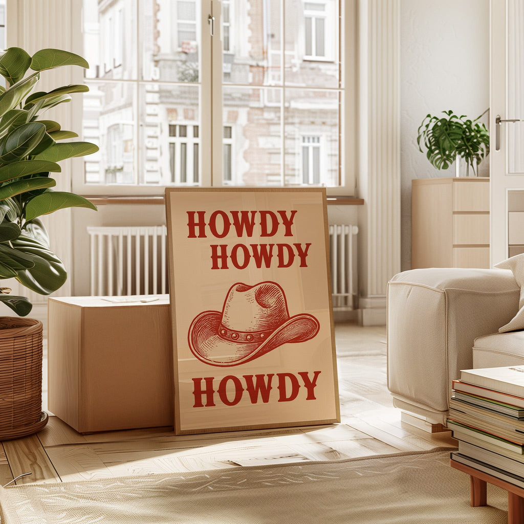 Howdy Howdy Western Hat Print