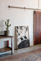 Cowboy Ridge Silhouette Print – Western Horseback Wall Art
