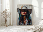 Cowgirl Spirit Canvas – Western Woman Portrait Wall Art