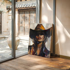 Shadowed Cowgirl Canvas – Western Femme Fatale Wall Art