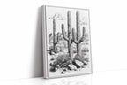 Desert Cactus Line Drawing – Southwestern Saguaro Wall Art