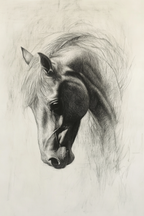 Horse Pencil Drawing – Western Equine Wall Art