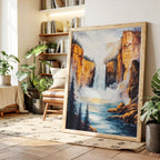 Majestic Waterfall Canyon – Nature Landscape Wall Art