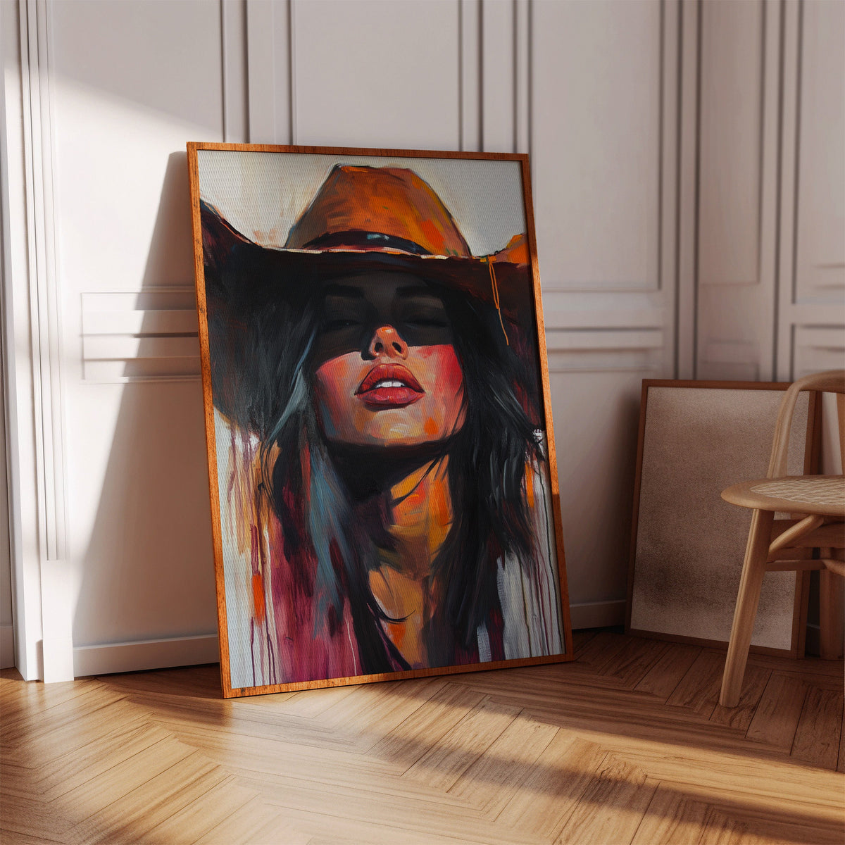 Sunkissed Heat – Bold Cowgirl Portrait with Fiery Palette