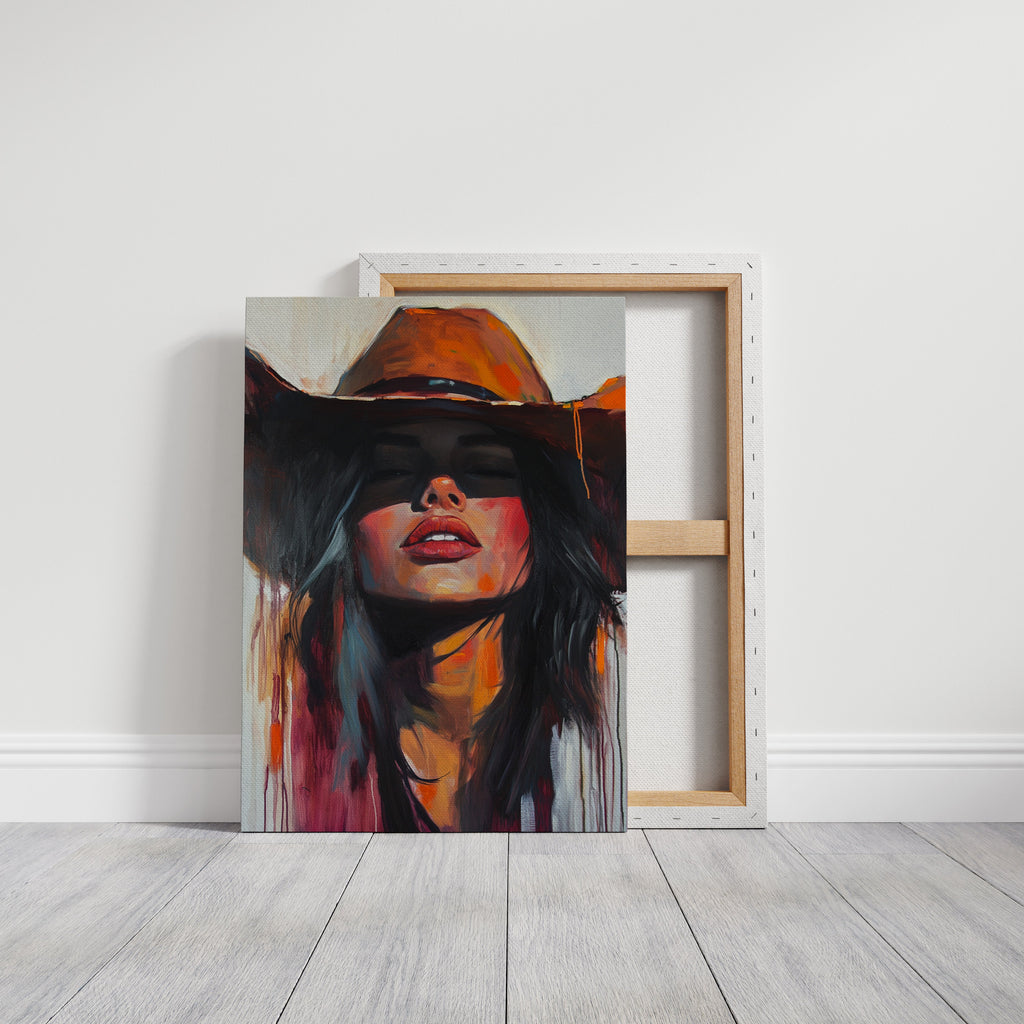 Sunkissed Heat – Bold Cowgirl Portrait with Fiery Palette
