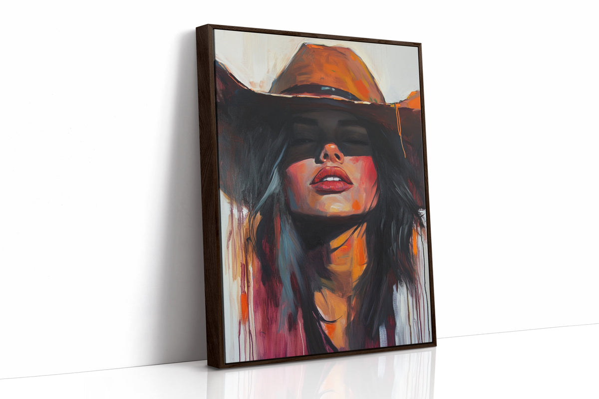Sunkissed Heat – Bold Cowgirl Portrait with Fiery Palette