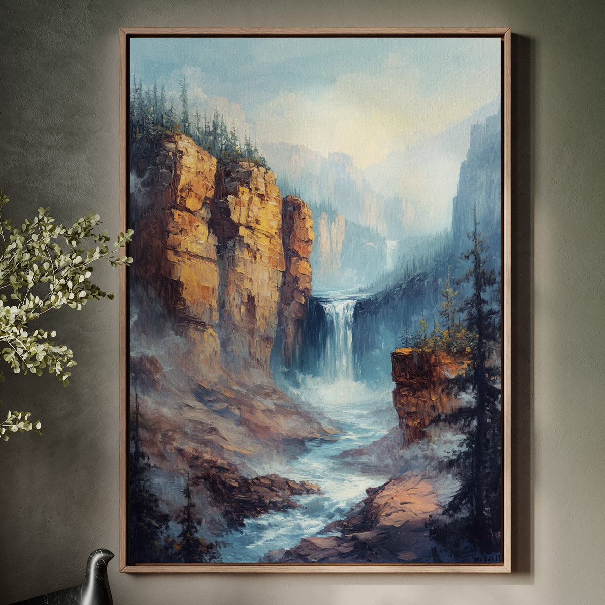 Echo Falls – Misty Canyon Waterfall Landscape