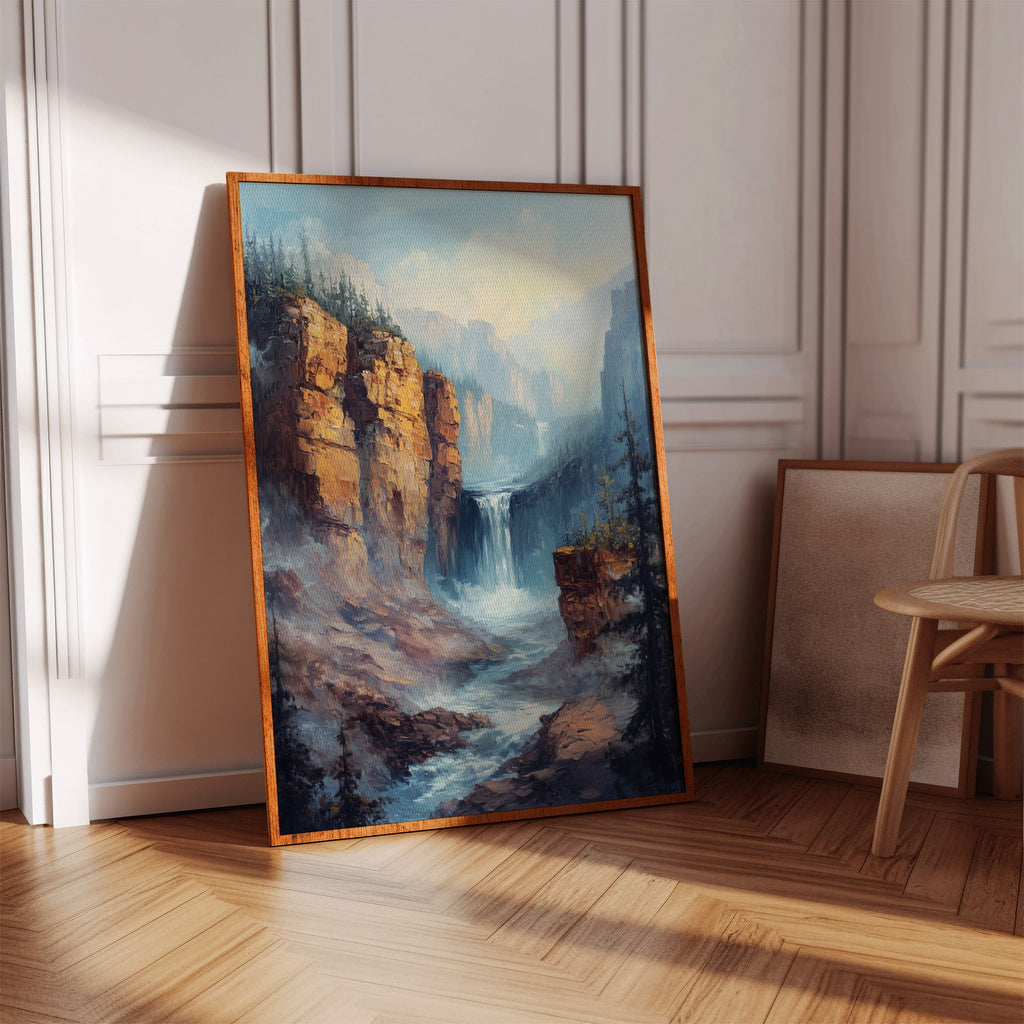 Echo Falls – Misty Canyon Waterfall Landscape
