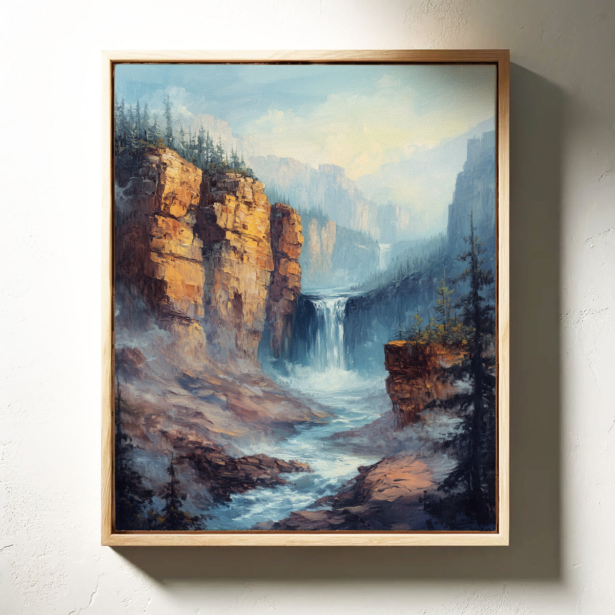 Echo Falls – Misty Canyon Waterfall Landscape