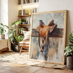 Resting Leather – Western Saddle on Fence Painting