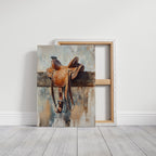 Resting Leather – Western Saddle on Fence Painting