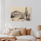 Sonoran Stillness – Vintage Desert Landscape Illustration