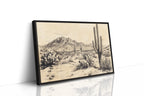 Sonoran Stillness – Vintage Desert Landscape Illustration