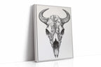 Western Bison Skull – Black Ink Rustic Wall Art
