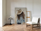 Cowgirl in Blue – Soft Western Elegance Canvas Print