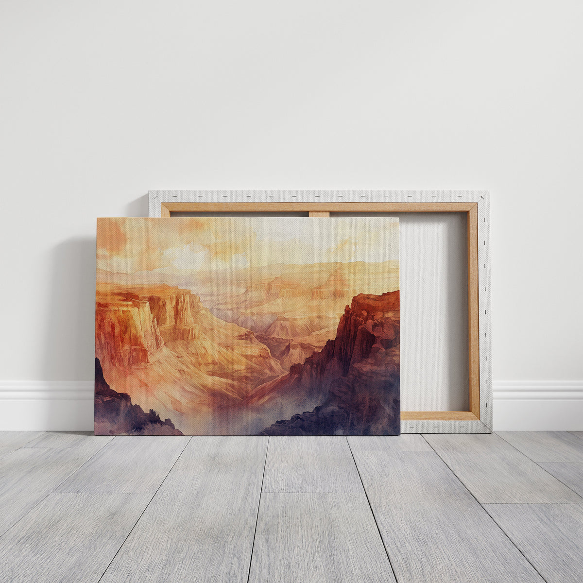 Grand Solitude – Watercolor Canyon Sunset Landscape Print