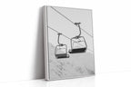 Solitude in Ascent – Minimalist Ski Lift Black & White Print