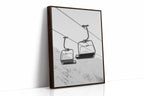 Solitude in Ascent – Minimalist Ski Lift Black & White Print