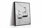 Solitude in Ascent – Minimalist Ski Lift Black & White Print